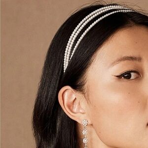 Anthropologie White Beaded Hair Accessory